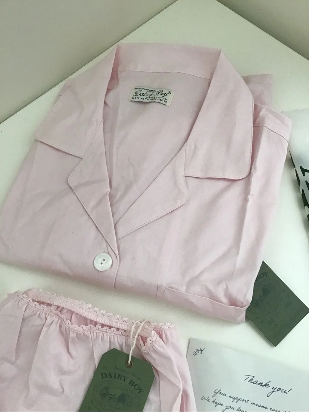 Dairy Boy Sleep Set country club blush – shorts & top szS